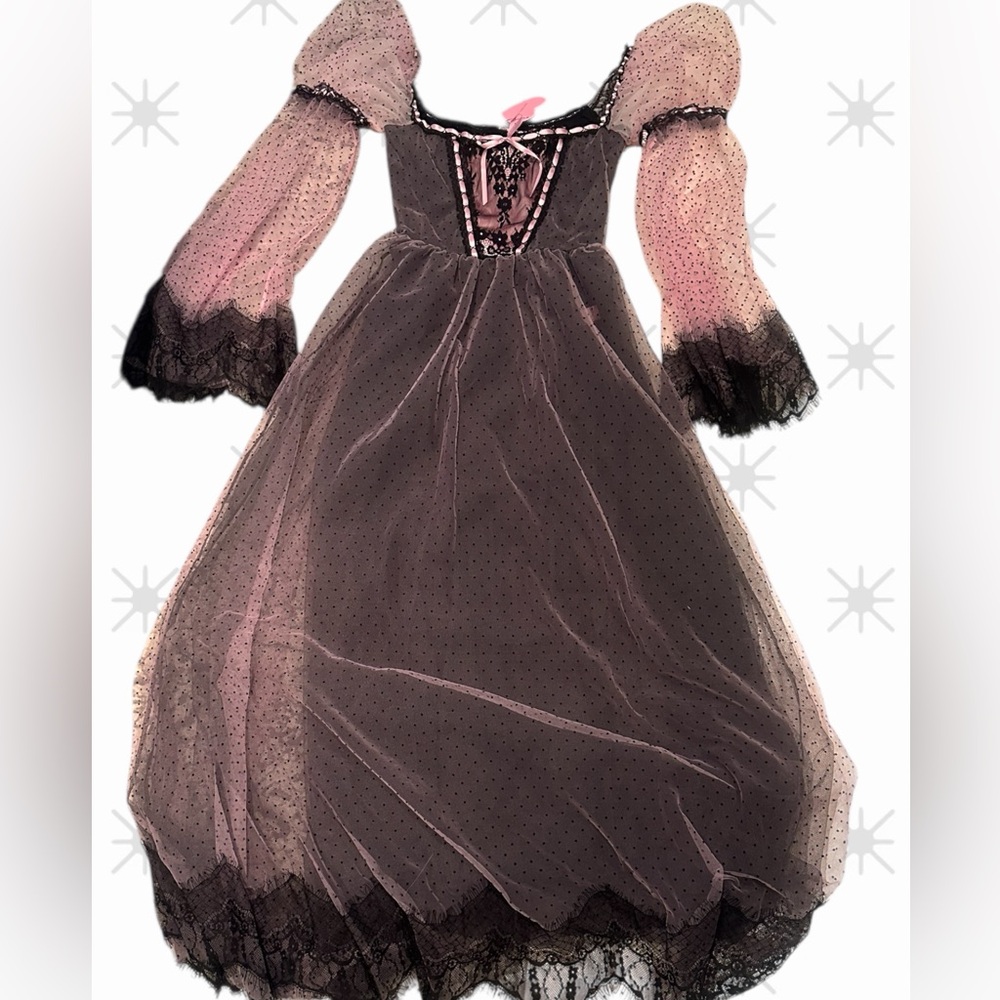 Dolls Kill Sugar Thrillz Pink and Black Lace Dress - Picture 2 of 3